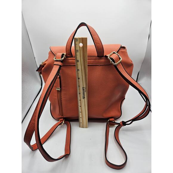 Simply Noelle Women's Orange Backpack Purse Top Handle‎ Pockets Storage - Picture 8 of 11